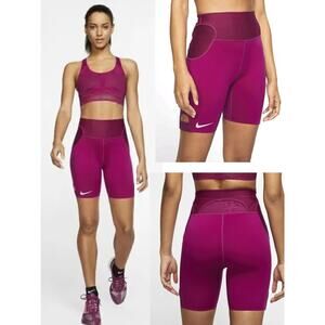 NIKE SET Sports Bra and City Ready Women 7" Running Shorts Size Small Berry